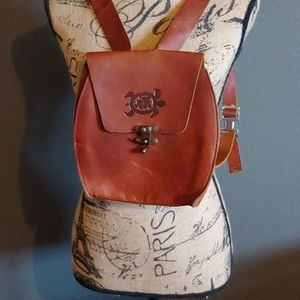 Hawaiian leather back pack